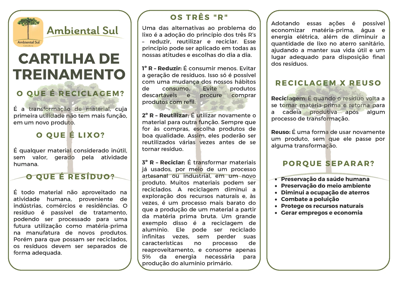 Cartilha de treinamento